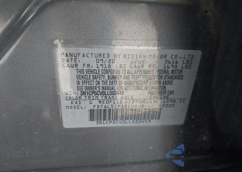 2020 Nissan Kicks Sv Xtronic Cvt из США, поврежденный, VIN 3N1CP5CV0LL550449